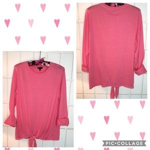 Talbots Coral Lightweight Tie-bottom Sweater